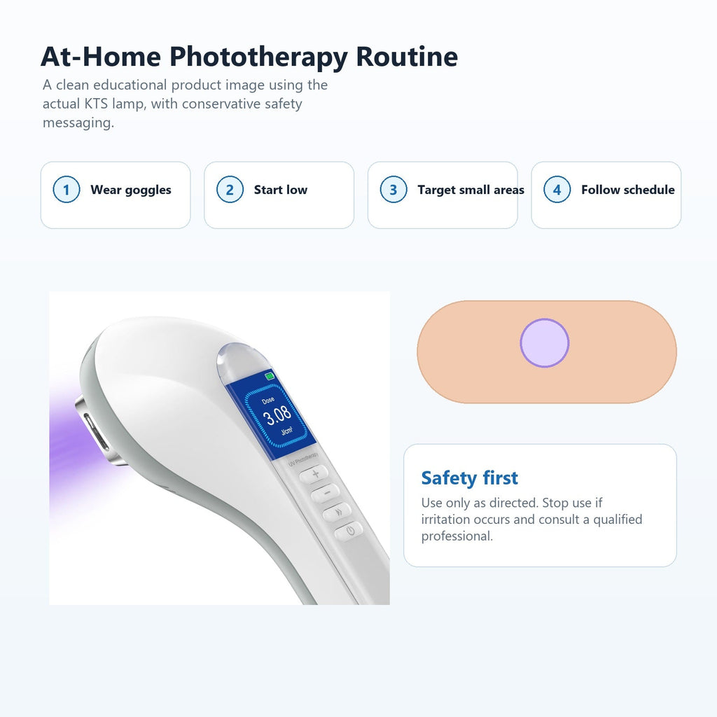 KTS 308nm UVB lamp redesigned home phototherapy routine safety image